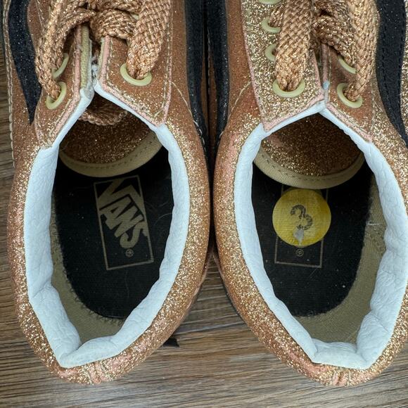 Vans Big Kids size 3 gold glitter Old Skool party lace up shoes - Picture 8 of 8